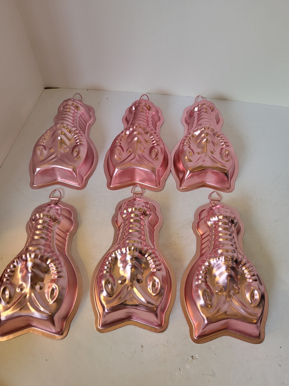 Vintage 60s-70s Rose Copper Clad Aluminum Lobster Molds - Set of 6